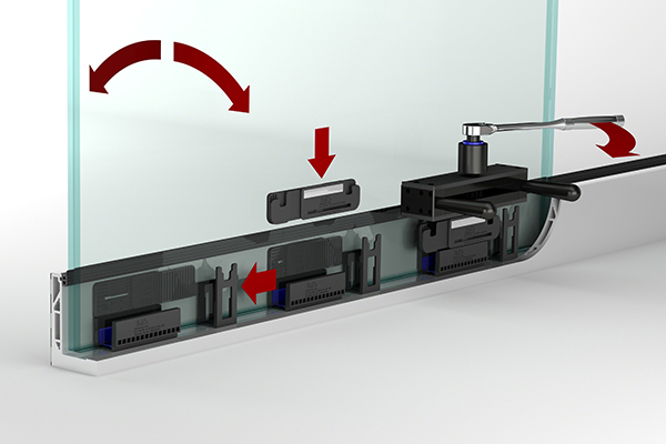 TAPERLOC® XAL Adjustable Glass Railing System