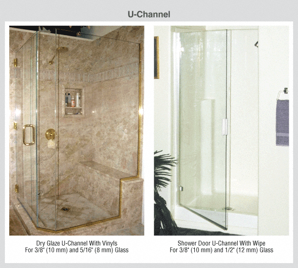 DUC38BA CRL Brite Anodized Dry Glaze UChannel With Vinyl